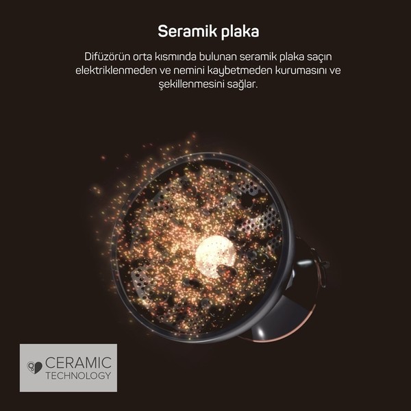 Arzum Ar5086 Bellissima Diffon Ceramic 700 W Saç Kurutma Makinesi - Siyah 2 Hız Ayarı Ve