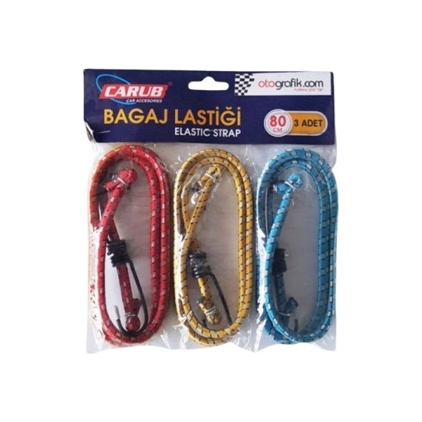 Carub Bagaj Lastiği 3'lü Paket 6 Kancalı 90 cm