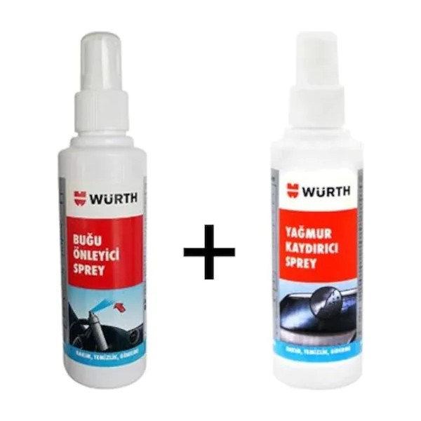 Würth Yağmur Su Kaydırıcı Itici Beyaz Renkli Sprey Set 150 ml Buğu Önleyici