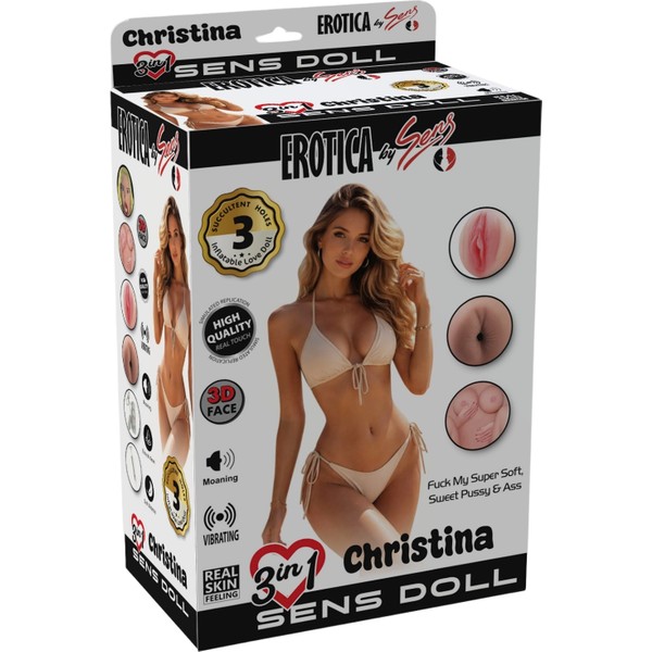 Love Glow Christina - Sesli ve Titreşimli Göğüs Vajina Anüs Et Dokulu Sarışın Profesyonel Şişme Manken