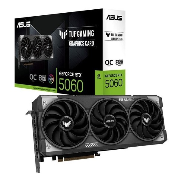 Asus TUF-RTX5060-O8G Gaming NVIDIA GeForce RTX 5060 8GB GDDR7 128bit HDMI 3x DP DLSS3 Ekran Kartı