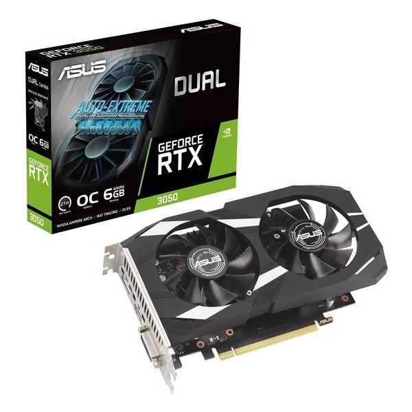 Asus Dual-RTX3050-O6G NVIDIA GeForce RTX 3050-6G 6GB GDDR6 96bit-1537MHz OC-DVI HDMI-DP-Ekran Kartı