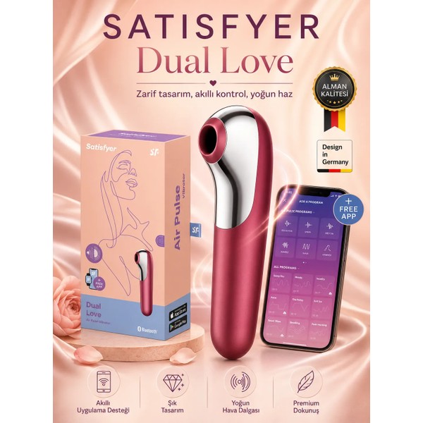 Satisfyer Dual Love Pink Telefon Kontrollü Klitoris Emiş ve Titreşim Vibratörü