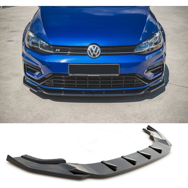 MKG Otomotiv Vw Golf 7.5 R Tampon Ön Lip Plastik Parlak Siyah Karlık-Ön-Ek-Bodykit 2017 2018 2019 2020 2021