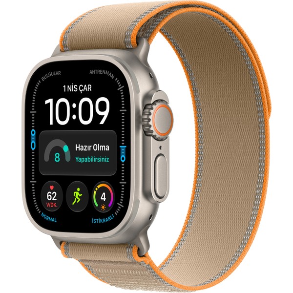 Apple Watch Ultra 4 Gps + Cellular 49 mm Natürel Titanyum Kasa ve Kum Beji Trail Loop - M/l