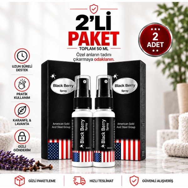 BlackBerry Erkekler Için Geciktirici Sprey Ekonomik Paket Uzun Süre Performans Etkili Karanfil Yağlı 25+25 ml