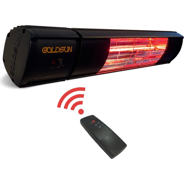 Goldsun GSA20P Kumandalı 2000W Açık Alan Elektrikli Infrared Isıtıcı Siyah Su Korumalı Tasarım