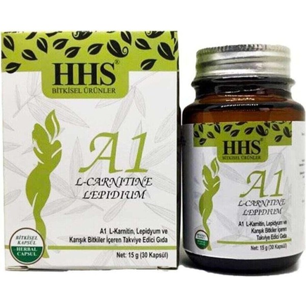 HHS A1 Bitkisel 30 Kapsül Yetişkinler İçin L-Carnitine ve Zencefil İçeren Doğal