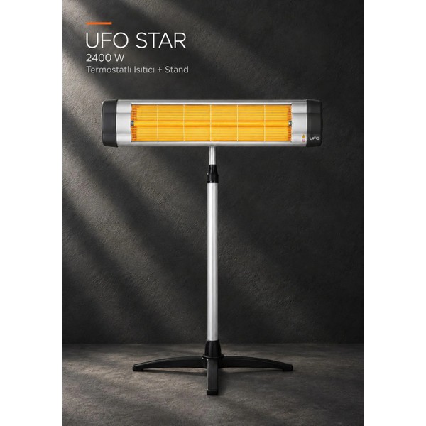 UFO Star 2400 W Duvar Tipi Infrared Isıtıcı & Stand - Termostatlı