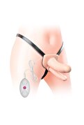 Meyrabest Unisex Anal Ve Vajinal Tireşimli Belden Bağlamalı Çift Başlı Titreşimli Çatal Penis