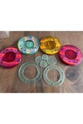 Airbrush Tattoo 6 Adet Birden 3 Boyutlu Desen Çizim Cetveli Spirograph