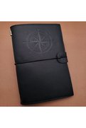 Evimdeyokyok Siyah Deri Pusula Defter