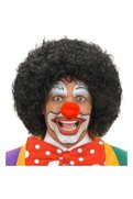 Evimdeyokyok Siyah Renk Kıvırcık Afro Bonus Peruk Saç Ve Kırmızı Sünger Burun Seti