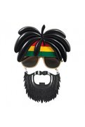 Evimdeyokyok Rasta Peruklu Rasta Sakallı Bob Marley Bıyıklı Parti Gözlüğü 27X18 Cm