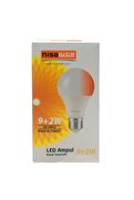 Go İthalat Nisaluce Eamp-074/Bk 9+2W E27 Beyaz-Kırmızı Led Ampul (4457)