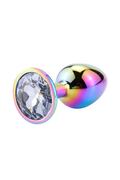 Meyrabest Large Rainbow Hot Cooling Clear Jewellery Anal Metal Plug