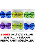 Go İthalat 70Li 80Li Yıllar Nostalji Yeşilçam Retro Parti Gözlükleri 6 Adet (5258)