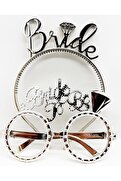 Ethab Ticaret Bride Yazılı Taç Ve Bride To Be Yazılı Gözlük Seti Gümüş Renk