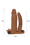 Erox Realistik Uzatmalı Double Penis Kılıfı+Jel 19 Cm 5 Cm
