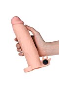 Erox Esnek Ve Bükülebilir Yumuşak Dokulu 7 Cm Uzatmalı Testis Bağlamalı Titreşimli Penis Kılıfı
