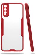 CepteToptan Vivo Y11S Kılıf Platin Silikon - Kırmızı - DROPX1831-3494