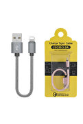 CepteToptan Ally İPhone İOS 3.0A Hızlı Şarj Halat Usb Kablo 20cm-(1903) - ARFGH6226-7494