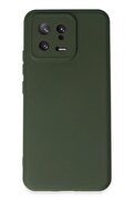 CepteToptan Xiaomi Mi 13 Kılıf Nano içi Kadife Silikon - Koyu Yeşil - DROPX9225-7896