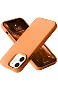 CepteToptan iPhone 12 Kılıf Nano içi Kadife Silikon - Turuncu - DROPX2832-9832