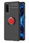 CepteToptan Oppo Find X2 Kılıf Range Yüzüklü Silikon - Siyah-Kırmızı - DROPX5876-2998