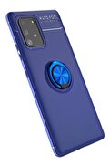 CepteToptan Samsung Galaxy A91 / S10 Lite Kılıf Range Yüzüklü Silikon - Mavi - DROPX3494-7363