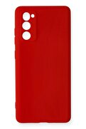 CepteToptan Samsung Galaxy S20 FE Kılıf Nano içi Kadife Silikon - Kırmızı - DROPX4728-5297