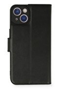 CepteToptan iPhone 14 Kılıf Trend S Plus Kapaklı Kılıf - Siyah - DROPX9051-2615