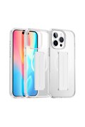 CepteToptan iPhone 14 Pro Max Kılıf Alfa Magsafe Standlı Kapak - Şeffaf - DROPX3613-6003