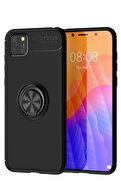 CepteToptan Huawei Y5P Kılıf Range Yüzüklü Silikon - Siyah - BRH029676-1189