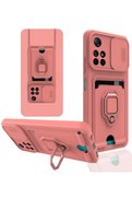 CepteToptan Xiaomi Redmi Note 11T Kılıf Zuma Kartvizitli Yüzüklü Silikon - Pembe - DROPX2267-8580