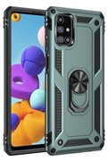 CepteToptan Samsung Galaxy M31S Kılıf Sofya Yüzüklü Silikon Kapak - Yeşil - DROPX8755-9085