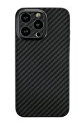 CepteToptan iPhone 13 Pro Kılıf Karbon PP Silikon - Siyah - DROPX4804-6792
