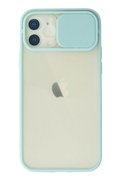 CepteToptan iPhone 12 Kılıf Palm Buzlu Kamera Sürgülü Silikon - Turkuaz - DROPX1007-1084