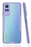CepteToptan Vivo Y53S Kılıf Platin Silikon - Lila - DROPX4187-3044