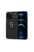 CepteToptan iPhone 13 Pro Max Kılıf Range Yüzüklü Silikon - Siyah - DROPX5262-1000