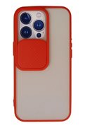 CepteToptan iPhone 13 Pro Kılıf Palm Buzlu Kamera Sürgülü Silikon - Kırmızı - DROPX1405-2857
