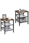 STOREMAX snShop Komodin, 2'li set, Ayarlanabilir file Raflı, Oturma Odası, Yatak Odası, endüstriyel, sağ