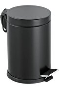 STOREMAX svngsphereshop Premium Serisi 5 Litre Hacimli Paslanmaz Banyo-Mutfak Pedallı Çöp Kovası Siyah, 5l sv