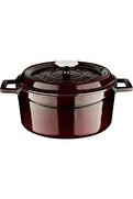 STOREMAX modashine Metal Premium Serisi - Döküm Yuvarlak Tencere, 24 cm, Majolik Mor modascope 1014773