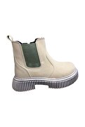 OrtopedikAL 1087 Filet Unisex Erkek Ve Kız Çocuk Bot Bej Süet Yanı Lastikli ve Fermuarlı Anatomik