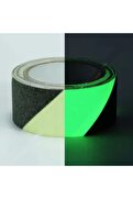 Evimdeyokyok Fosforlu Kaydırmaz Bant 50Mmx25Mt Çapraz Yeşil Fosforlu Merdiven Bandı 50Mm