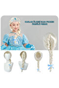 Evimdeyokyok Platin Altın Dore Renk Karlar Ülkesi Elsa Frozen Peruğu Çocuk Boy