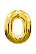 Evimdeyokyok 0 Rakamlı Folyo Balon Gold Renk 40 İnç