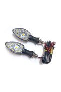 Hjg Motosiklet Üniversal Led Sinyal Beyaz Camlı Mercekli Sarı Işık