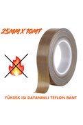 Evimdeyokyok Yüksek Isı Dayanımlı Yapışkanlı Teflon Bant 25Mmx10Mt